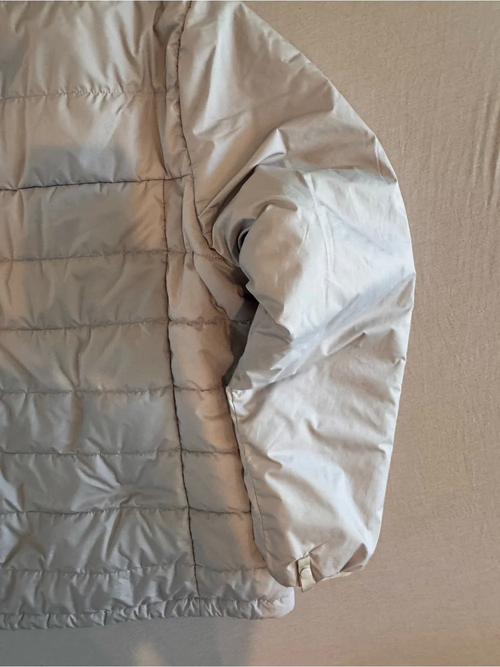 The North Face Light Gray Men's Puffer Jacket with Blue Accents